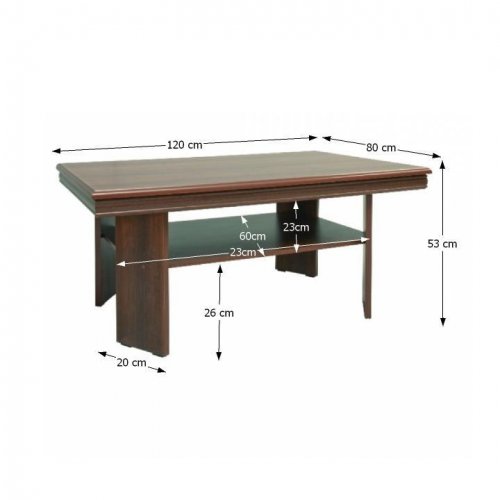 Konferenční stůl KORA — 120x80x53 cm, samoa king