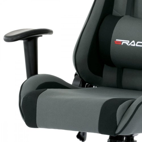 Herní židle ERACER Z608 – látka, šedá/černá, nosnost 130 kg