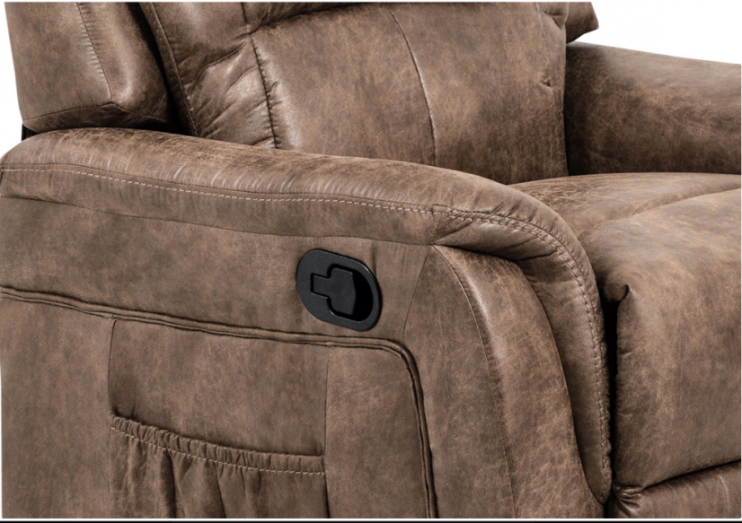 TV křeslo ISLA — hnědá, imitace broušené kůže