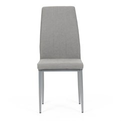Jídelní židle LENA s šedým potahem a šedými kovovými nohami
