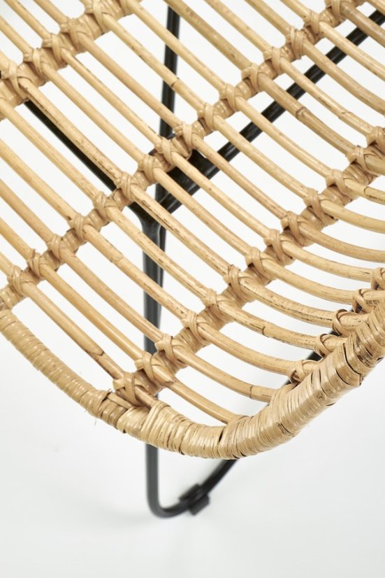 Zahradní židle INDIANA – ratan, ocel, černá Halmar