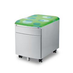 Pojízdný kontejner Mayer 32P8 26 093 — stříbrný, zelené čalounění Mayer