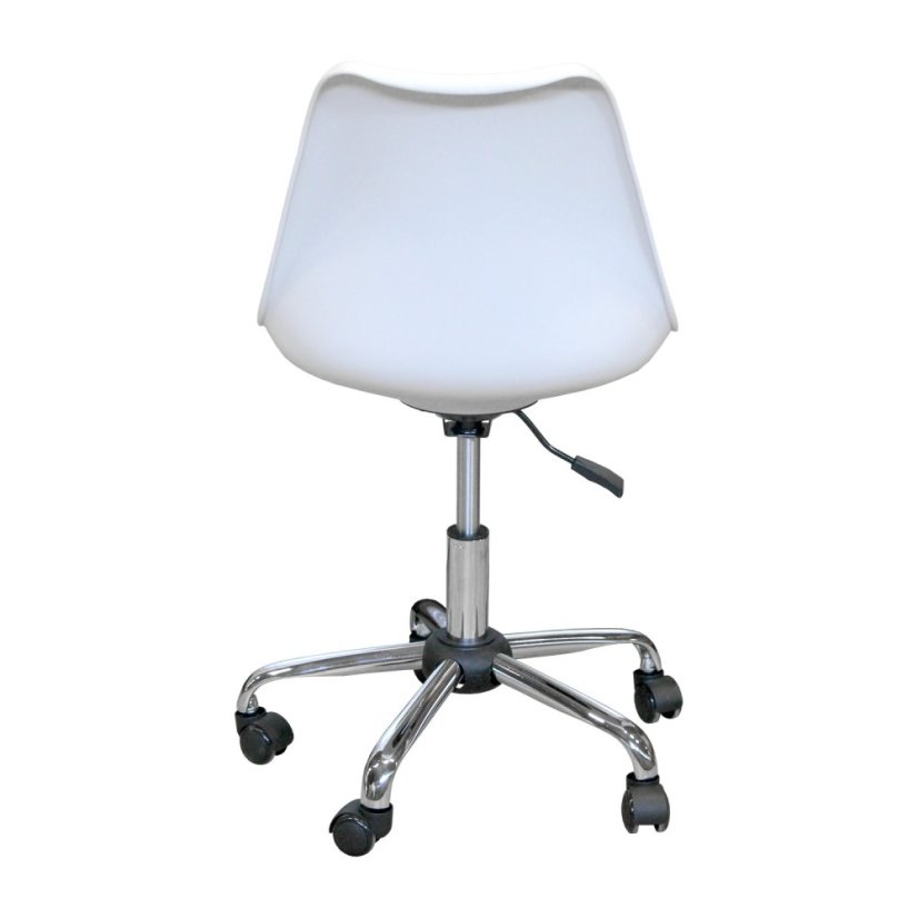 Kancelářské křeslo na kolečkách GENT — PU kůže, plast, bílá