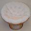 Relaxační papasan ARTEMIS — ⌀110 cm, ratan, látka, medová / více barev