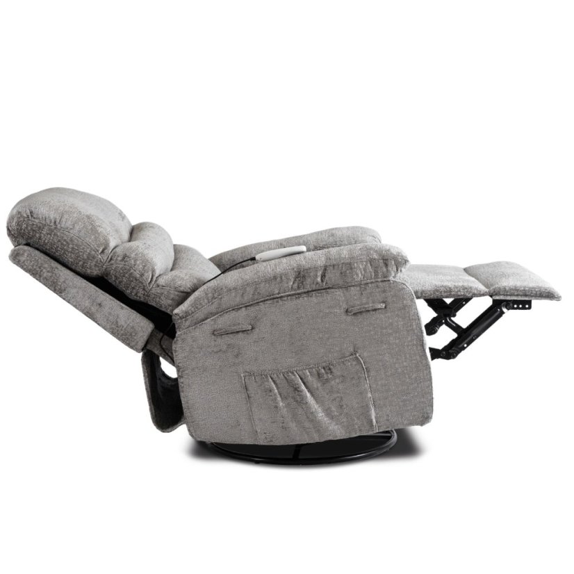 Luxusné masážne kreslo BRUCE – Rozkladacie, Sivé