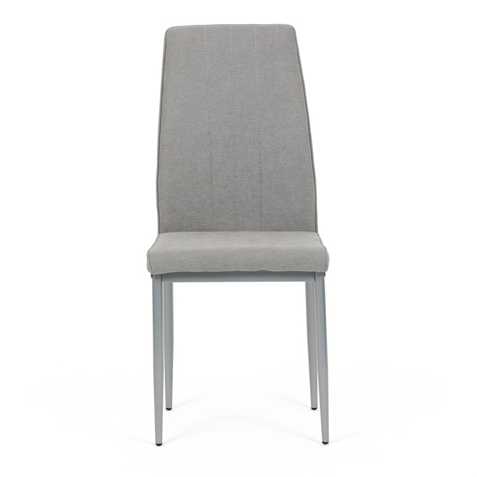 Jedálenská stolička LENA s sivým poťahom a šedými kovovými nohami