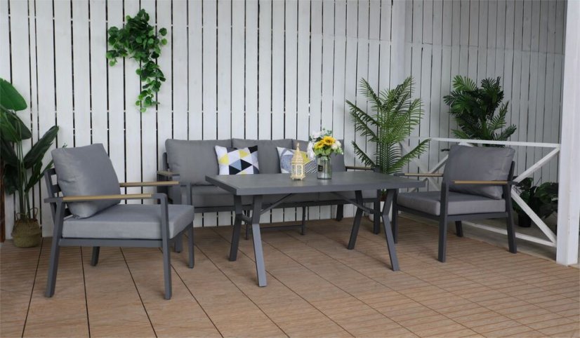 SIBIU hliníkový stůl 140x80 cm