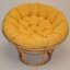 Relaxační papasan ARTEMIS — ⌀110 cm, ratan, látka, medová / více barev