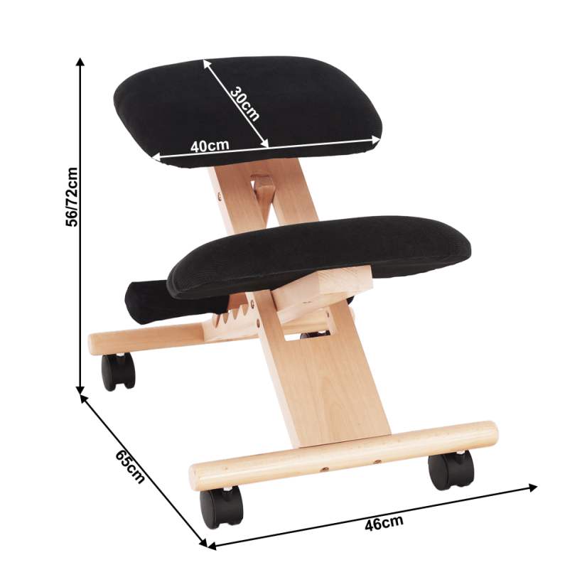 Ergonomická kľakačka GROCO – Čierna/Látka Buk - Farba: Čierna