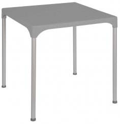 Zahradní stůl BOULEVARD II — kov, plast, šedý