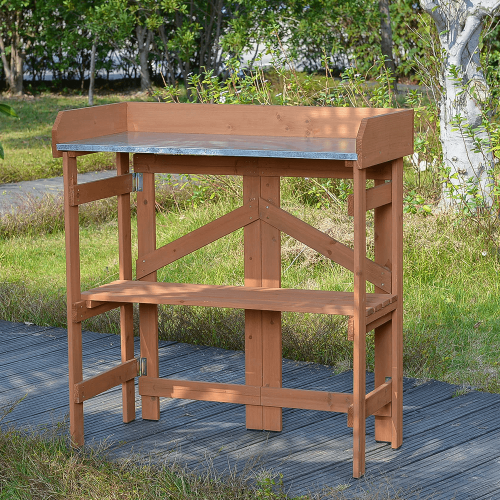 Zahradní pracovní stolek ELSIRO — masiv, olše