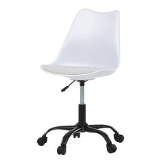 Kancelárska stolička SILEX — biely plast, biela