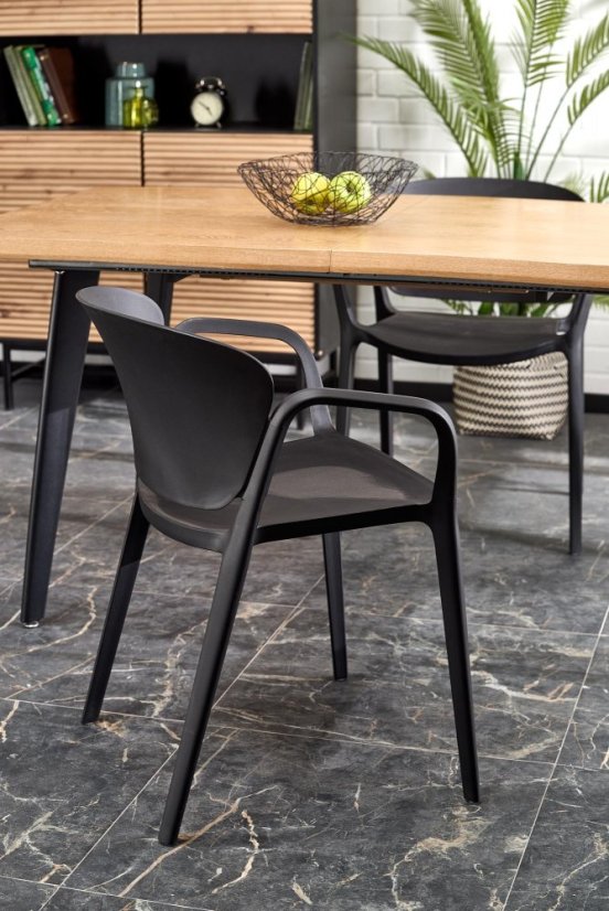 Plastové křesílko MACKENZIE — černá Halmar