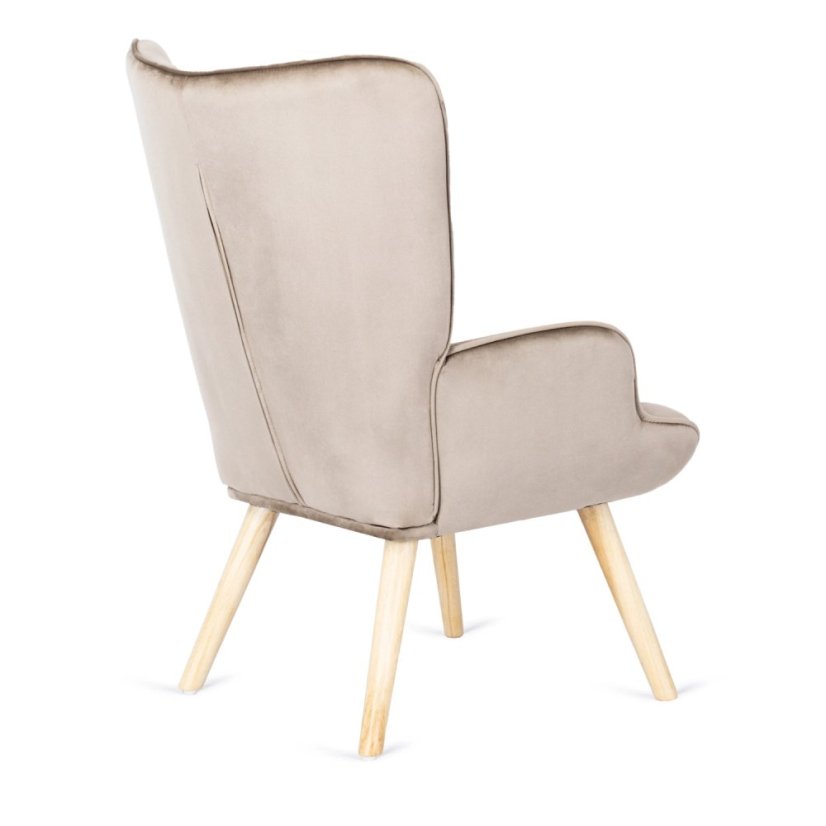 Luxusné béžové zamatové kreslo LOZANO pre elegantné interiéry