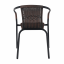 Zahradní židle DOREN — kov, umělý ratan, černá / hnědá, nosnost 150 kg