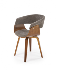 Jedálenské kreslo FRED — látka, dekor orech / sivá