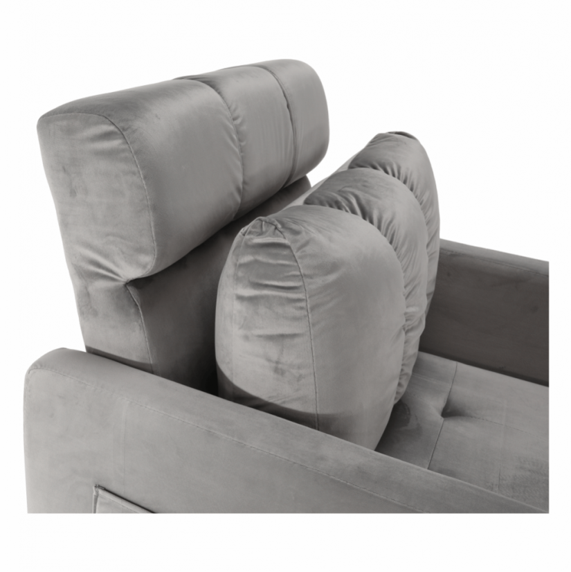 Rozkládací křeslo IGRIM — světlešedá látka/plast