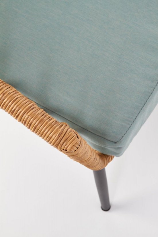 Pohovka GARDENA — umělý ratan, látka, šedá Halmar