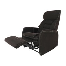 Relaxační TV křeslo KOMFY — výsuvná podnožka, hnědá látka, nosnost 150 kg Kondela