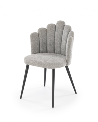 Jídelní židle AMORA — kov, látka, šedá Halmar