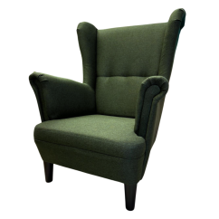 Dětské křeslo ušák VISBY JUNIOR - masiv, látka, tmavě zelená Kupžidle