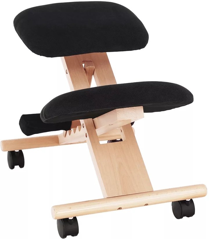Ergonomická stolička na kľačanie GROCO – čierna/buková