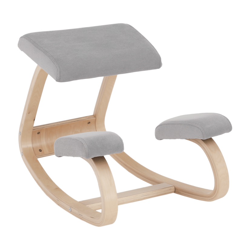 Ergonomická balančná kľačka RENAR – šedohnedá Taupe, brezové drevo