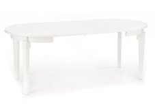 Jídelní kulatý rozkládací stůl SORBUS –? 100x100x77 (+100) dřevo, bílá Halmar