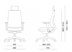Kancelářská ergonomická židle K50 — černá, více barev