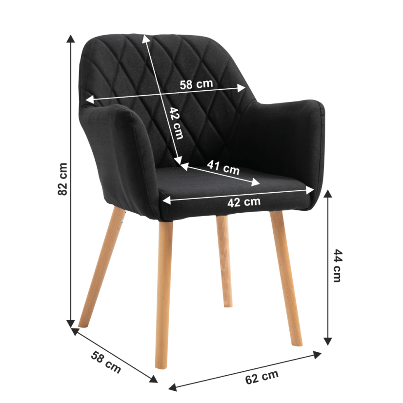 Jídelní křesílko EKIN — masiv buk, látka, více barev