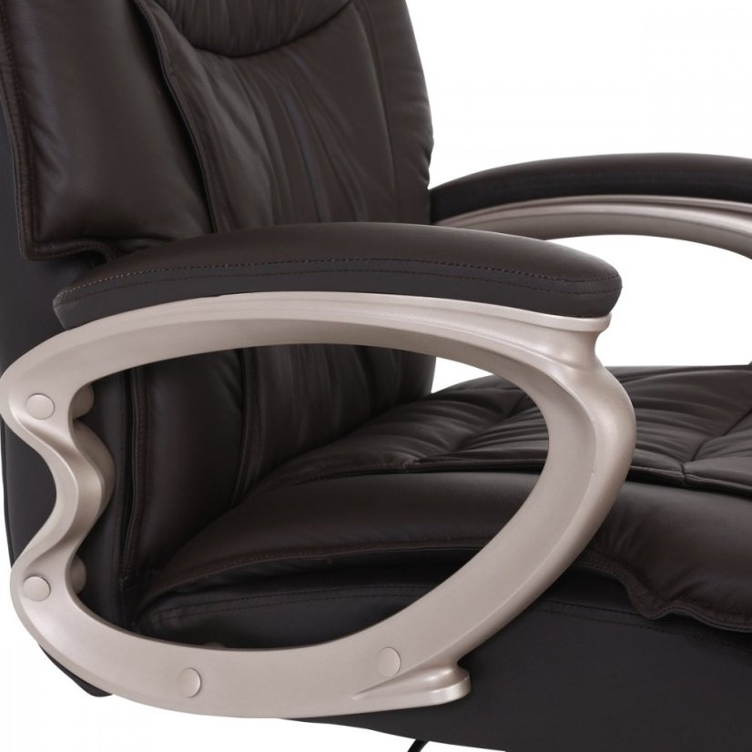 Kancelářské křeslo SALEM — kůže, hnědá Autronic