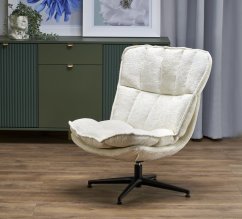 Relaxační křeslo FOFANA — kov, látka, krémová Halmar