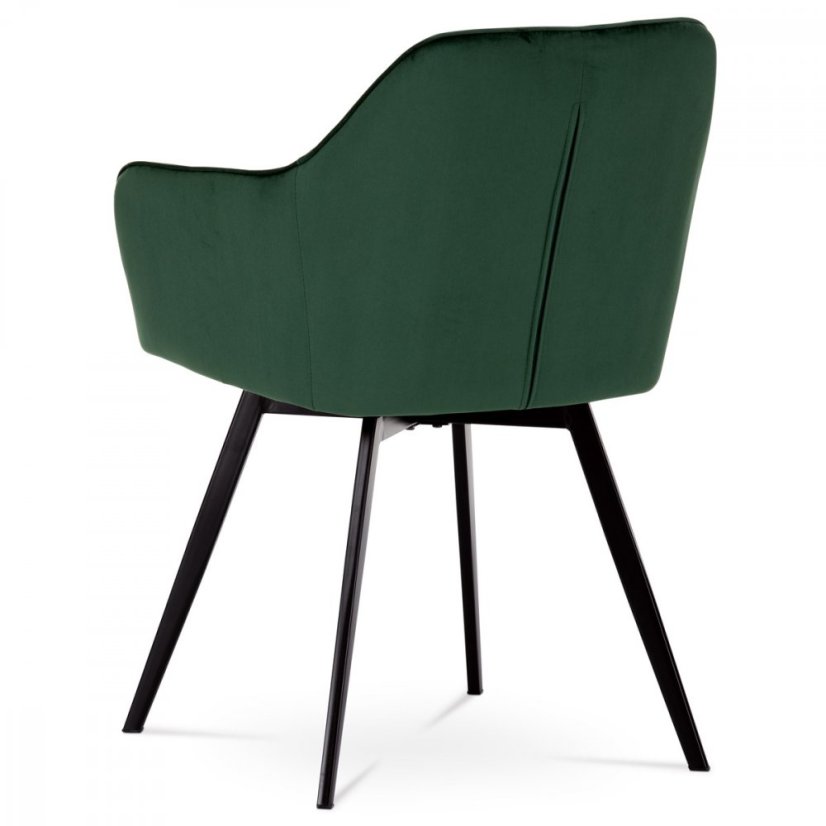 Jedálenské otočné kresielko YELD — kov, látka, zelená