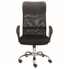 Kancelárska otočná stolička MEDEA - látka, sieť, čierna