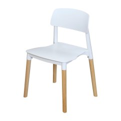 Jídelní židle GAMA —  masiv buk/plast, bílá IDEA nábytek