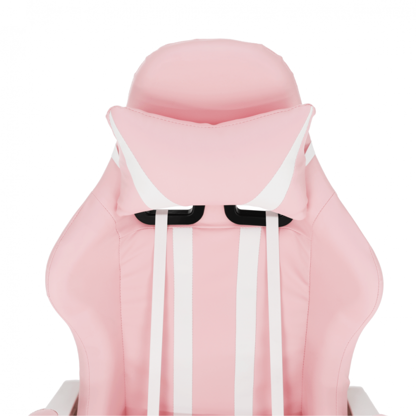 Herní židle PINKY – ekokůže, plast, bílá / růžová / černá Kondela