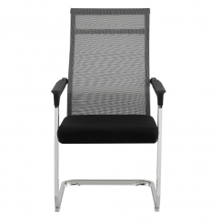 Konferenční židle RIMALA — síť, látka, šedá / černá
