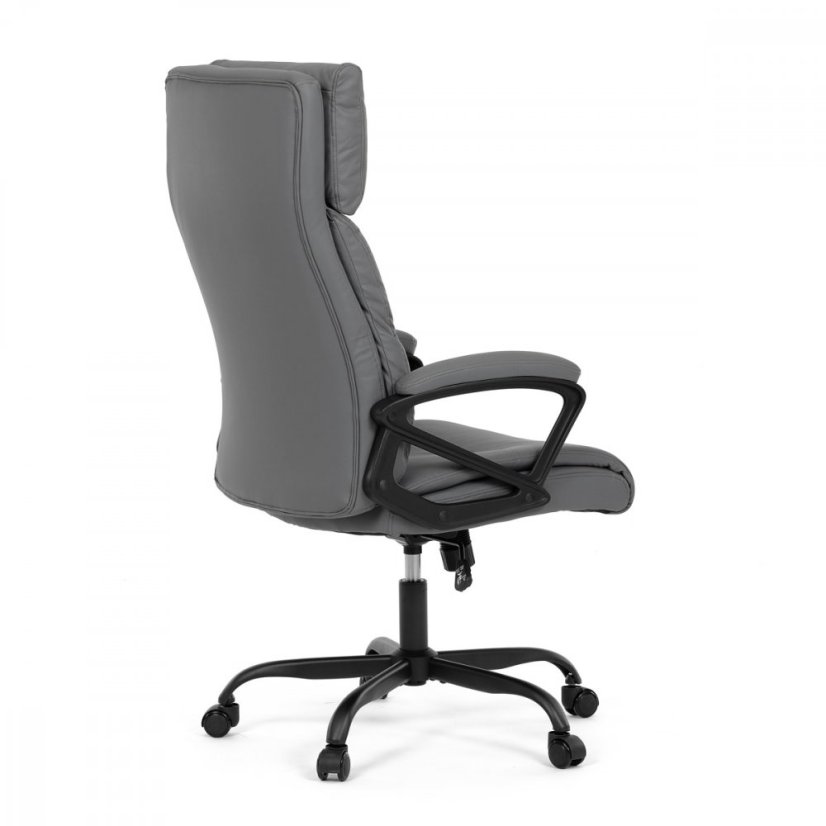 Kancelářské křeslo HOLMES — kov, ekokůže, šedá Autronic