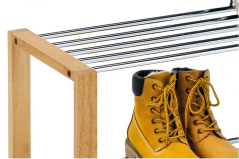 Botník EVATON s odkladacími policami - chróm, natural