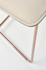 Jedálenská stolička FARÁCI – látka, ekokoža, krémová / tmavo šedá