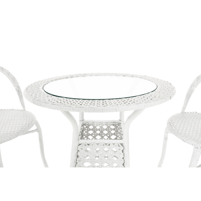 Zahradní set JENAR 1 + 2 – umělý ratan, bílá Kondela