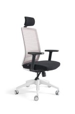 Kancelářská ergonomická židle Bestuhl S30 BLACK/WHITE — červená