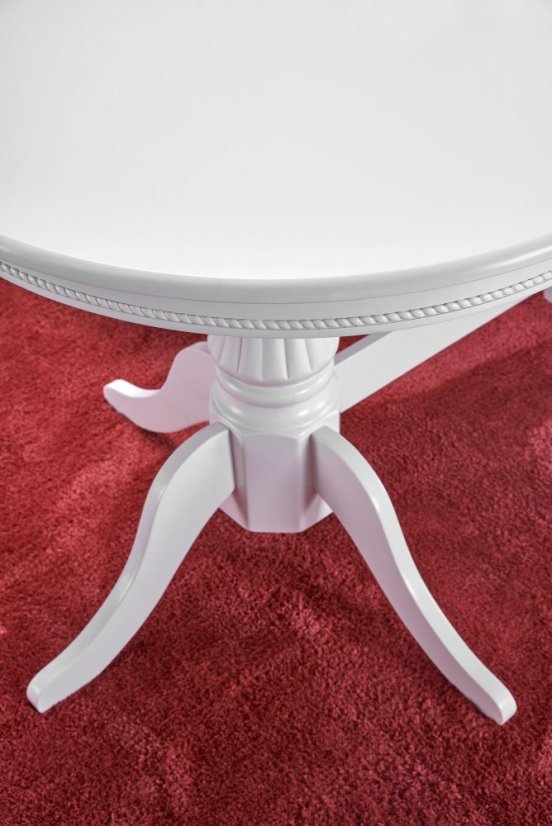 Jídelní rozkládací oválný stůl JOSEPH — 150-190×90×77, masiv, bílá Halmar