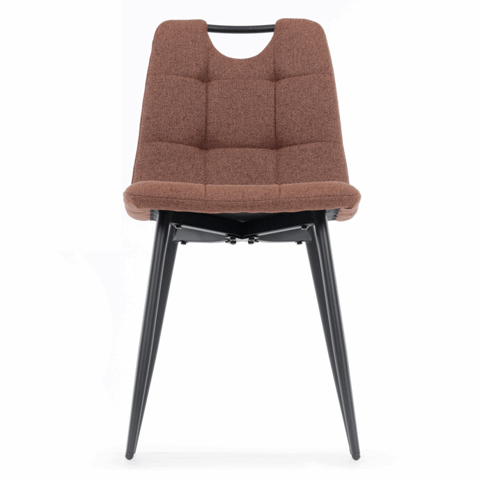 Jídelní židle FORMA – hnědá látka, černé kovové nohy Autronic