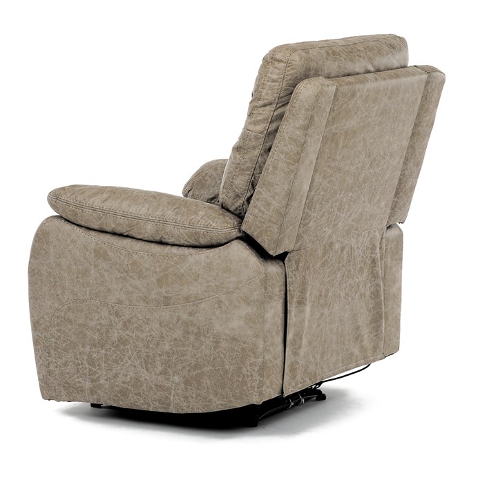 TV křeslo CHRISTOF s elektrickým polohováním — látka vintage, lanýžová Autronic