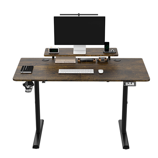 Elektricky výškově nastavitelný stůl HIGHLANDER - 120 cm, hnědá