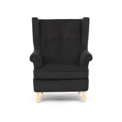 Relaxačné kreslo ušiak BEILY – masív, látka, čierna