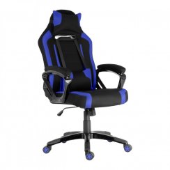 Herná stolička A-RACER Q11 –⁠ látka, čierna/modrá