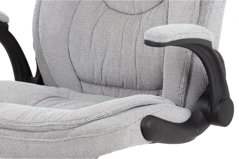 Kancelárska otočná stolička ROLAN na kolieskach — plast, šedá látka