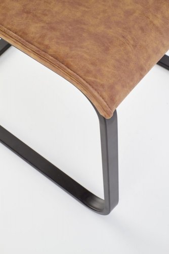 Jídelní židle BONI – ekokůže, hnědá, dub medový